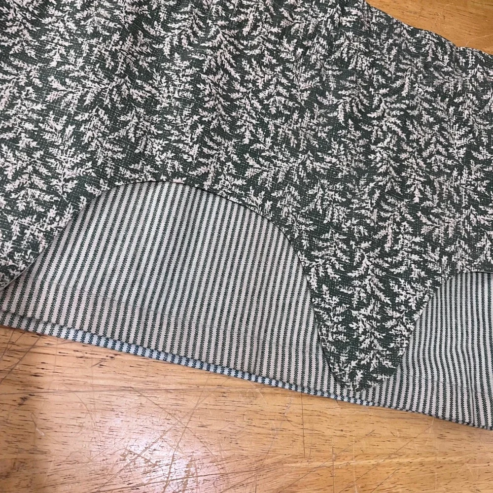 Waverly Classics Green Fern Striped Scalloped Valance Farmhouse Vtg 54x14